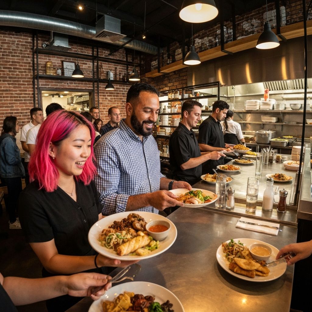 Customers picking up orders